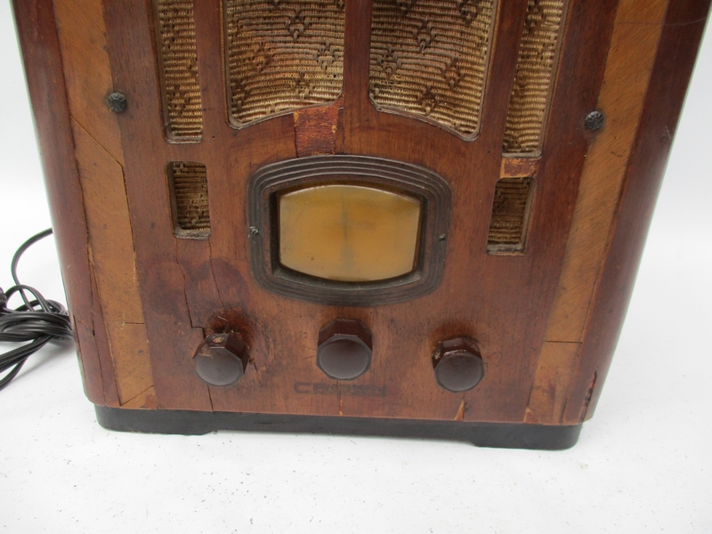 ヤフオク! - 時代 古い 日本精機[CROWN]真空管ラジオ ラジオ