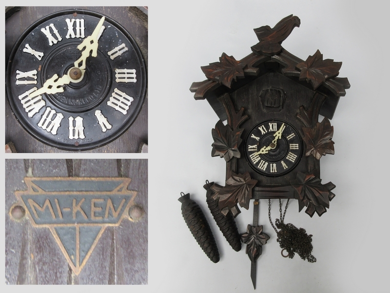 [電池不使用] 日本製 ミケンの木製鳩時計 重錘式 ふいご式